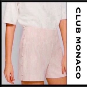CLUB MONACO Marnee Striped Shorts - Pink & White